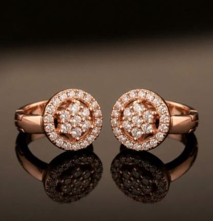 American Diamond Rose Halo Bali Earrings | Longlasting | Anti Tarnish | Dailywear