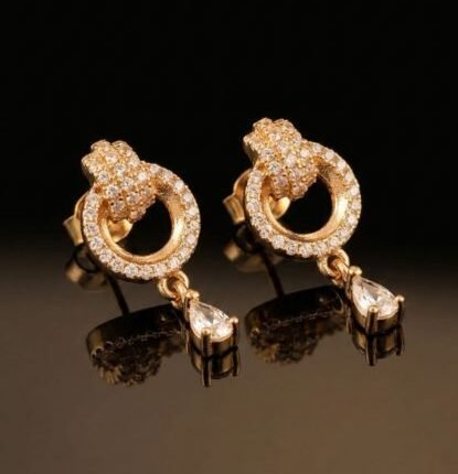 American Diamond Aurora Teardrop Circles Earring  | Longlasting | Anti Tarnish | Dailywear