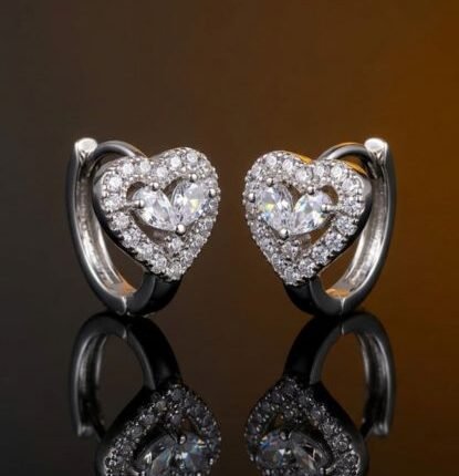 American Diamond Amour Heart Radiance Earring | Longlasting | Anti Tarnish | Dailywear