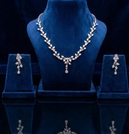 American Diamond Celestia Flora Ensemble Neckset | AntiTarnish | Longlasting | Trendy