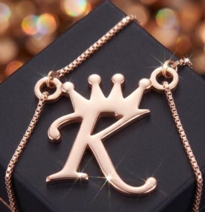 Regal Crown Initial Name Pendant