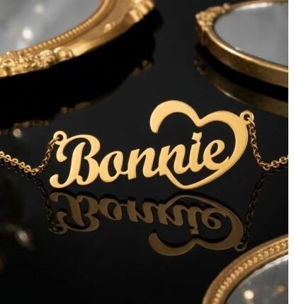 Golden Heart Name Pendant