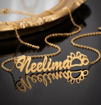 Golden Flourish Name Pendant