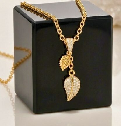 Crystal Leaf Elegance Pendant | Trendy | Anti-Tarnish | Durable | Nature-Inspired